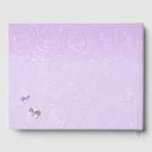 Licht Paarse Roos en Elegante Zilveren Kroon Gastenboek (Achterkant)
