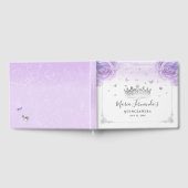 Licht Paarse Roos en Elegante Zilveren Kroon Gastenboek (Volledig)