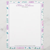 Licht Paarse Rozen Patroon Briefhoofd Sjabloon (Voorkant)