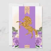 Licht Paarse Rozen Western Charro Quinceañera Kaart (Achterkant)