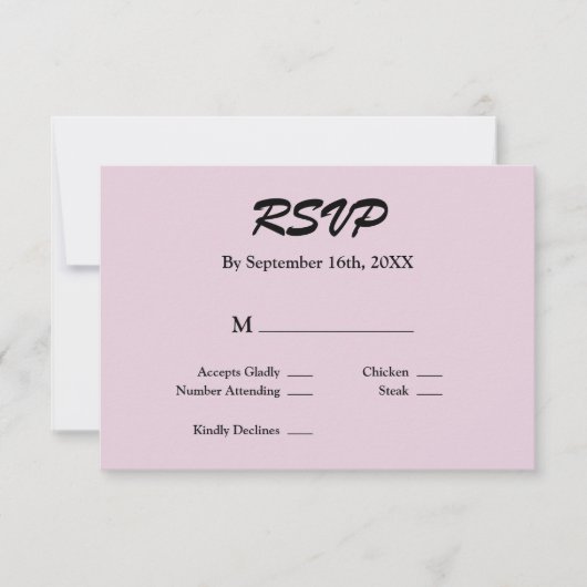Licht Paarse RSVP-kaart RSVP Kaartje (Voorkant)