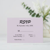 Licht Paarse RSVP-kaart RSVP Kaartje (Staand voorkant)