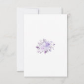 Licht Paarse Stusty Blue Floral Wedding RSVP Kaartje (Achterkant)