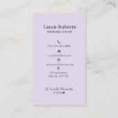 Licht Paarse Voeg uw Logo oorbel display Visitekaartje (Achterkant)