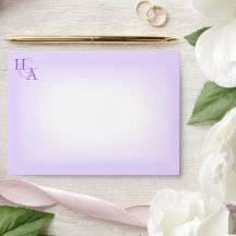 Licht Paarse Vooraf geadresseerde 5x7 Monogram bru