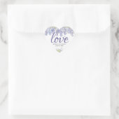 Licht Paarse Waterverf Bloemen Hart Liefde Hart Sticker (Tas)