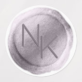 Licht Paarse Wax Seal Initialen Bruiloft Monogram Labels (Design 1)