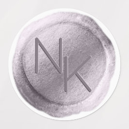 Licht Paarse Wax Seal Initialen Bruiloft Monogram Labels