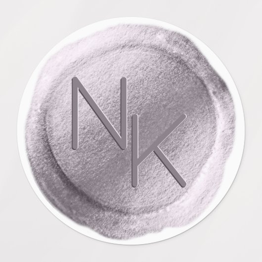 Licht Paarse Wax Seal Initialen Bruiloft Monogram Labels (Design 1)
