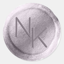 Licht Paarse Wax Seal Initialen Envelop Sticker
