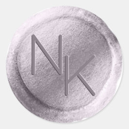 Licht Paarse Wax Seal Initialen Envelop Sticker