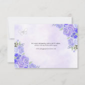 Licht Paarse zilveren bloemprinses Quinceañera RSVP Kaartje (Achterkant)