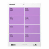 Licht pakket lavender Verzendlabel (Full Sheet)