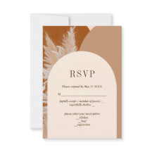 Licht Pampass gras en Arches Wedding RSVP Kaart