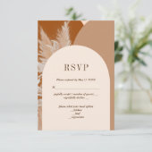 Licht Pampass gras en Arches Wedding RSVP Kaart (Staand voorkant)