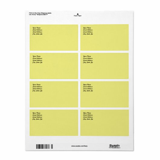 Licht pasta Geel Etiket (Full Sheet)