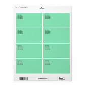 Licht pasta Mint Green Verzendlabel (Full Sheet)