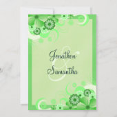 Licht Pastel Groen Bloemen 5x7 Bruiloft Uitnodigin Kaart (Achterkant)