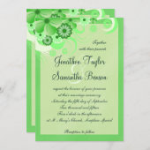 Licht Pastel Groen Bloemen 5x7 Bruiloft Uitnodigin Kaart (Voorkant / Achterkant)