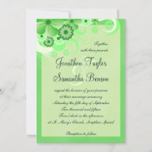 Licht Pastel Groen Bloemen 5x7 Bruiloft Uitnodigin