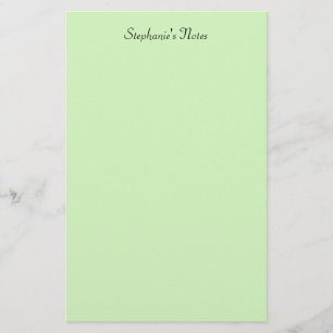 Licht Pastel Groen Monogram Naam Aangepaste kleur Briefpapier