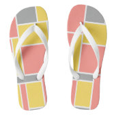 licht pastel l Trendy abstract l Roze Grijs Teenslippers (Voetbed)