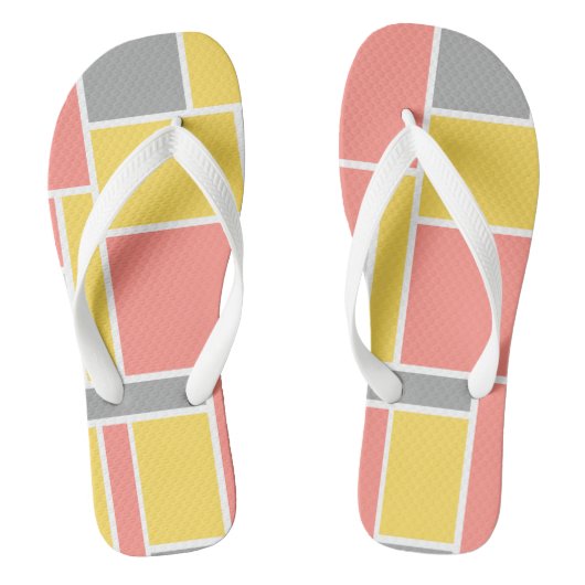  licht pastel l Trendy abstract l Roze Grijs Teenslippers (Voetbed)