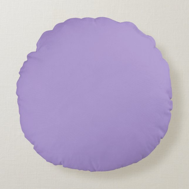 Licht Pastel Paarse Effen Kleur Rond Kussen (Voorkant)