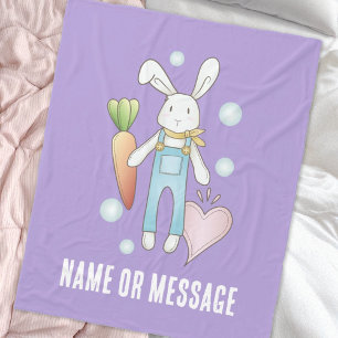 Licht pastel Paarse Schattigee knuffeldier Bunny Fleece Deken