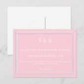 Licht pastel roze bruiloft uitnodiging set (Voorkant / Achterkant)