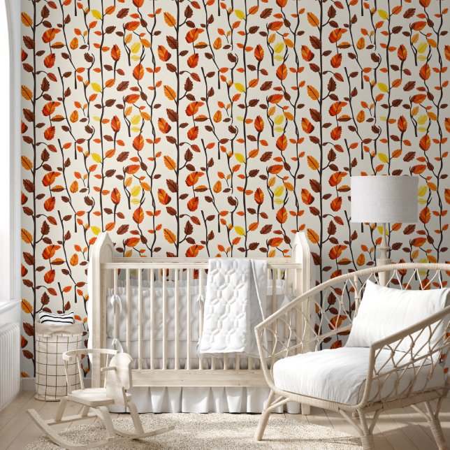 Licht patroon van herfstbladeren behang (Kinderen)