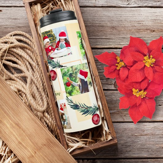 Licht Peach 6 Fotosjabloon Kerstmis Thermosbeker