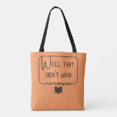 Licht Peach Grappig Pessimist Falen Autobiografie Tote Bag (Achterkant)