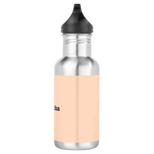 Licht Peach Minimalist Eenvoudige Gepersonaliseerd Waterfles (Rechts)