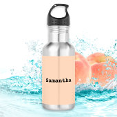 Licht Peach Minimalist Eenvoudige Gepersonaliseerd Waterfles