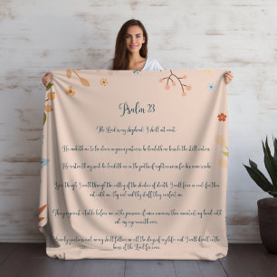 Licht Peach Psalm 23, Bijbelvers Bohemian Sherpa Deken