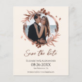 licht perzik krans foto bewaar de datum (Voorkant)