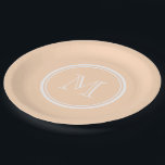 Licht Perzikkleurig hoog-eindgekleurd Papieren Bordje<br><div class="desc">Aangepaste, Solid Color Light Peach en White - High-end gekleurd Full Color Design Option. GraphicsByMimi© Personaliseer dit elegante product van de sjabloon met uw monogram initiaal of gebruik uitgeven menu om uw eigen unieke één van een soort punt verder uit te geven en te creëer. Andere kleuren en stijlen beschikbaar...</div>
