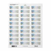 Licht poeder blauw hart blauw bladerblad retouradr etiket (Full Sheet)