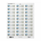 Licht poeder blauw hart blauw bladerblad retouradr etiket (Full Sheet)