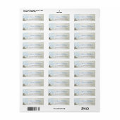 Licht poeder blauw hart blauw bladerblad retouradr etiket (Full Sheet)