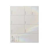 Licht prisma & beige minimalistische weekplanner notitieblok (Linkerzijde)