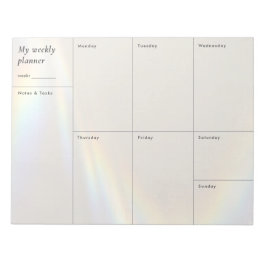 Licht prisma & beige minimalistische weekplanner notitieblok