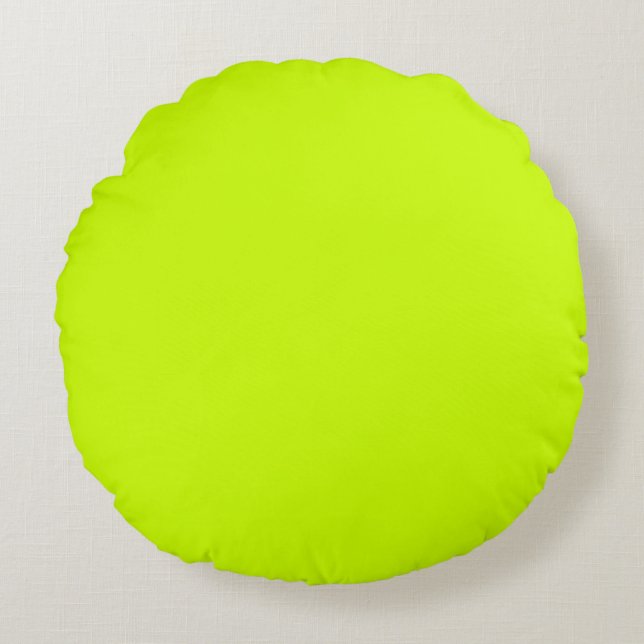 Licht Retro Leaf Green effen effen kleur Aangepast Rond Kussen (Voorkant)