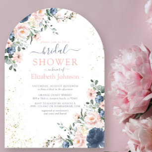 Licht robuust blauw, roze gouden schoen kaart