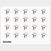 Licht rode vrouwen Basketball Ronde Sticker (Vel)