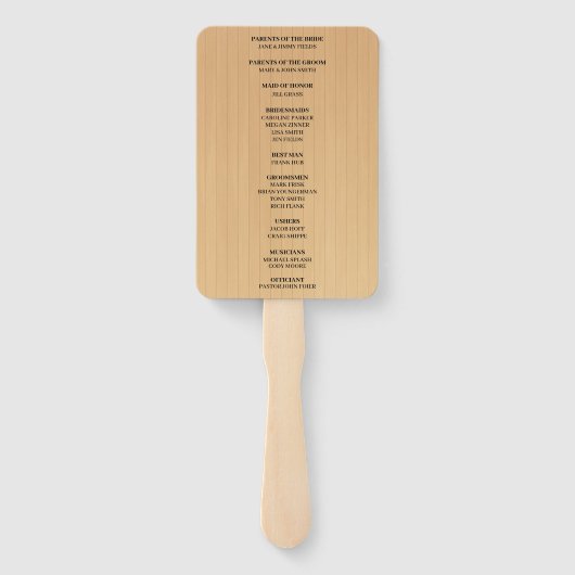 Licht roestvrij geel vezel Mason Jars Weddenschap Handwaaier (Achterkant)