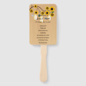 Licht roestvrij geel vezel Mason Jars Weddenschap Handwaaier (Voorkant)