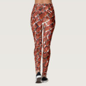 Licht rood, belletjes op raster of baksteen effect leggings (Achterkant)