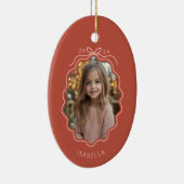 Licht Rood Blush Roze Foto Eenvoudige Bow Ornament (Rechts)